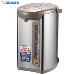 象印（ZO JIRUSHI）电热水瓶家用 四段保温电热水壶 微电脑多功能可定时 CD-WBH40C 4L电水壶 银棕色