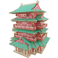 SUMUZU立体拼图馨联中国世界建筑木质手工木制拼图仿真模型儿童拼装玩具 滕王阁