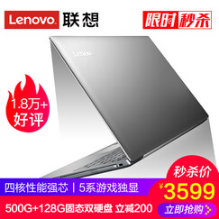 联想IdeaPad320 独显四核芯Intel性能笔记本电脑 超薄本游戏办公便携轻薄本商用电脑小新s N3450/8G/500+128G/银色定制15 2G独显 W10