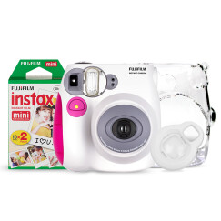 富士INSTAX 立拍立得 一次成像相机 MINI7s相机 粉 入门套餐(20张胶片)