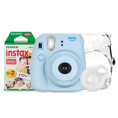 富士（FUJIFILM）INSTAX 一次成像相机  MINI8相机 蓝 入门套餐（20张胶片）