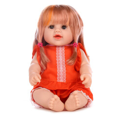 中动玩具（ZT）逼真软胶搪胶毛绒公仔仿真婴儿娃娃塑胶模型家政月嫂培训互动安抚 娃娃女款橙色