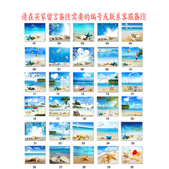 立客美 海边沙滩风景客厅装饰画地中海风格冰晶玻璃壁画卧室床头三联画沙发背景墙无框画海星贝壳 单块价格 联系客服备注或买家留言备注需要的款式 50*70 25MM水晶膜