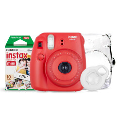 富士（FUJIFILM）INSTAX 一次成像相机  MINI8相机 小红莓 入门套餐（10张胶片）