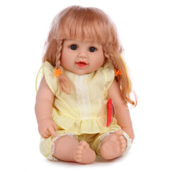 中动玩具（ZT）逼真软胶搪胶毛绒公仔仿真婴儿娃娃塑胶模型家政月嫂培训互动安抚 娃娃女款浅黄色