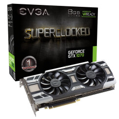 EVGA GTX1070 8G SC ACX 3.0 White LED 1594-1784MHz / 8008 MHz 电脑吃鸡游戏独立显卡