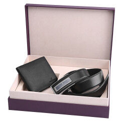夏利豪 CHARRIOL商务时尚男士皮带礼盒牛皮横款钱包自动扣皮带两件套礼盒 CF888-6100