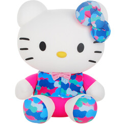 Hello kitty凯蒂猫 迷彩系列毛绒玩具 软体粒子公仔玩偶 抱枕靠垫布娃娃 13”33 玫红