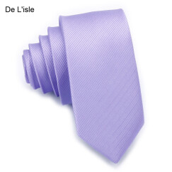 De L'isle 5cm韩版纯色窄领带 休闲 结婚 伴郎 男士商务 女士职业学生 礼盒装 紫色