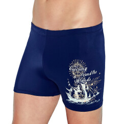 奇海（QIHAI）男士泳裤时尚休闲运动高弹温泉游泳衣10402-8 蓝色L号