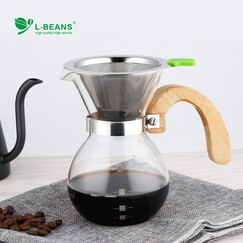 L-BEANS¿§·È¹ýÂËÍøÂ©¶·Ë«²ã²»Ðâ¸Ö¹ýÂ˱Æ÷ ÃâÂËÖ½¿§·ÈºøÊÖ³åÌ××° ¿§·ÈÂËÍø ϸÃÜÂËÍø1-2ÈË·Ý 400ml·ÖÏíºø