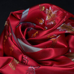 艺巅吉彩 五色哈达藏族 蒙古族藏饰真丝提花八吉祥哈达 长2.5米 6色可选 红色