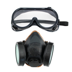 成楷科技 防尘口罩 工业粉尘 防尘面具 防毒面罩 防雾霾 黑色硅胶两件套