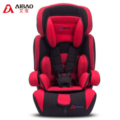 儿童汽车安全座椅 加强防护婴儿座椅 9个月-12岁 可配ISOFIX 红黑+ISOFIX