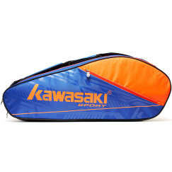 川崎KAWASAKI 羽毛球包运动包单肩包独立鞋袋6支装蓝橘色 TCC-055
