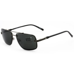 万宝龙（MONTBLANC）男款无框黑镜腿灰色镜片眼镜太阳镜 MB658S-08A 59MM