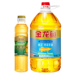 金龙鱼 食用油 物理压榨 纯正葵花籽油5L+400ML（捆绑小油）