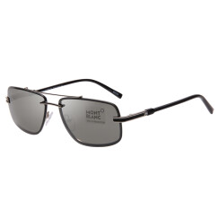 MontBlanc 万宝龙 男款 银色镜框灰色镜片眼镜太阳镜MB658S 16C 59MM