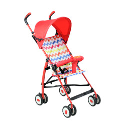 宝宝好605旅游便携版婴儿手推车轻便时尚折叠简易四轮儿童伞车舒适款红色