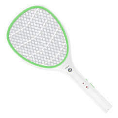 雅格电蚊拍 充电式大号网面带电池LED灯 安全电灭蚊器苍蝇蚊子拍 YG-5637兰绿色