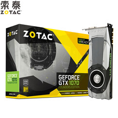 索泰(ZOTAC)Geforce GTX 1070 Founders Edition 1506-1683/8008MHz 8G/256bit GDDR5 PCI-E显卡