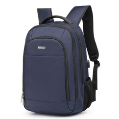 老人头（LAORENTOU)双肩包男女多功能学生书包笔记本商务电脑包大容量旅行背包 847J010L1G1 蓝色