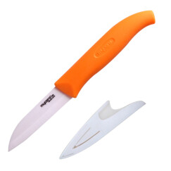 美瓷（MYCERA）陶瓷刀3寸切水果刀具 厨房小刀 瓜果刀 削皮刀 辅食刀（橙色）EZ3O