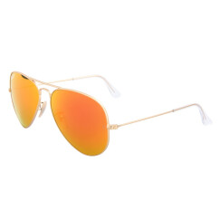 Ray-Ban 雷朋墨镜男女款飞行员系列金色镜框橘色闪光偏光镜片眼镜太阳镜 RB3025 112/4D 58mm
