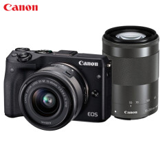 佳能（canon）微型可换镜数码相机 微单/单电相机 EOS M3(15-45/55-200)双镜头套机黑色