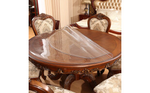 和居家 圆形桌布圆桌软玻璃PVC透明餐桌垫防水茶几垫长方形台布磨砂塑料水晶板防油桌垫可定制 透明款(厚度2.0mm) 80CM圆