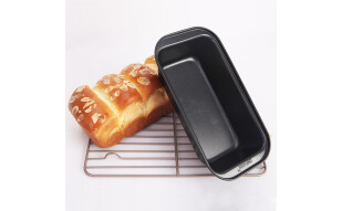 学厨 蛋糕面包模具 黑色450g吐司烘焙模具 中号25.5*13.2*6.2cm板烧汉堡模 磅蛋糕模具 烤箱家用 WK112009