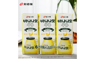 韩国进口 宾格瑞（BINGGRAE）香蕉味牛奶饮料200ml*6新 老包装随机发