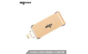 爱国者（aigo）64GB  Lightning USB3.0   苹果U盘 U360 金色 苹果官方MFI认证 手机电脑两用