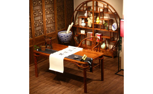 尤亚（YOUYA）岛台餐桌书架书画桌书法桌中式仿古