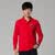 SEVEN BRAND柒牌男装秋冬新款时尚休闲红色纯棉方领长袖T恤衫79T5K3113  185/100A（54）