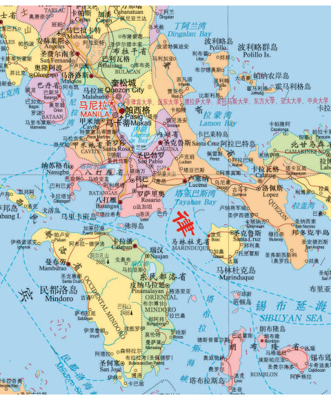世界热点国家地图·菲律宾 (大字版)(1:750000)