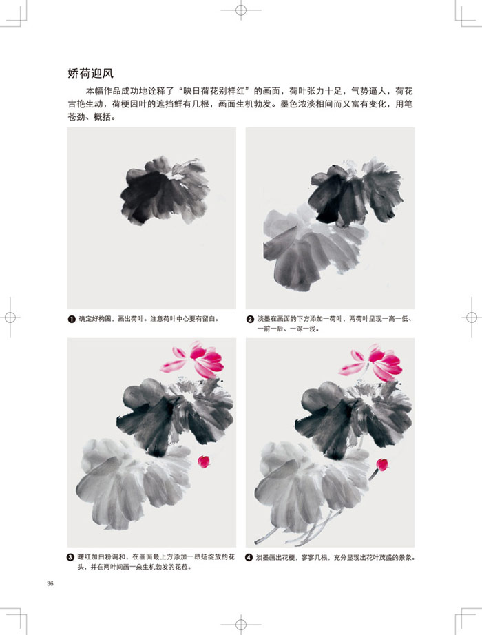 国画入门 妙趣横生画荷花 水墨画绘画技法 从零开始学国画 国画初学者