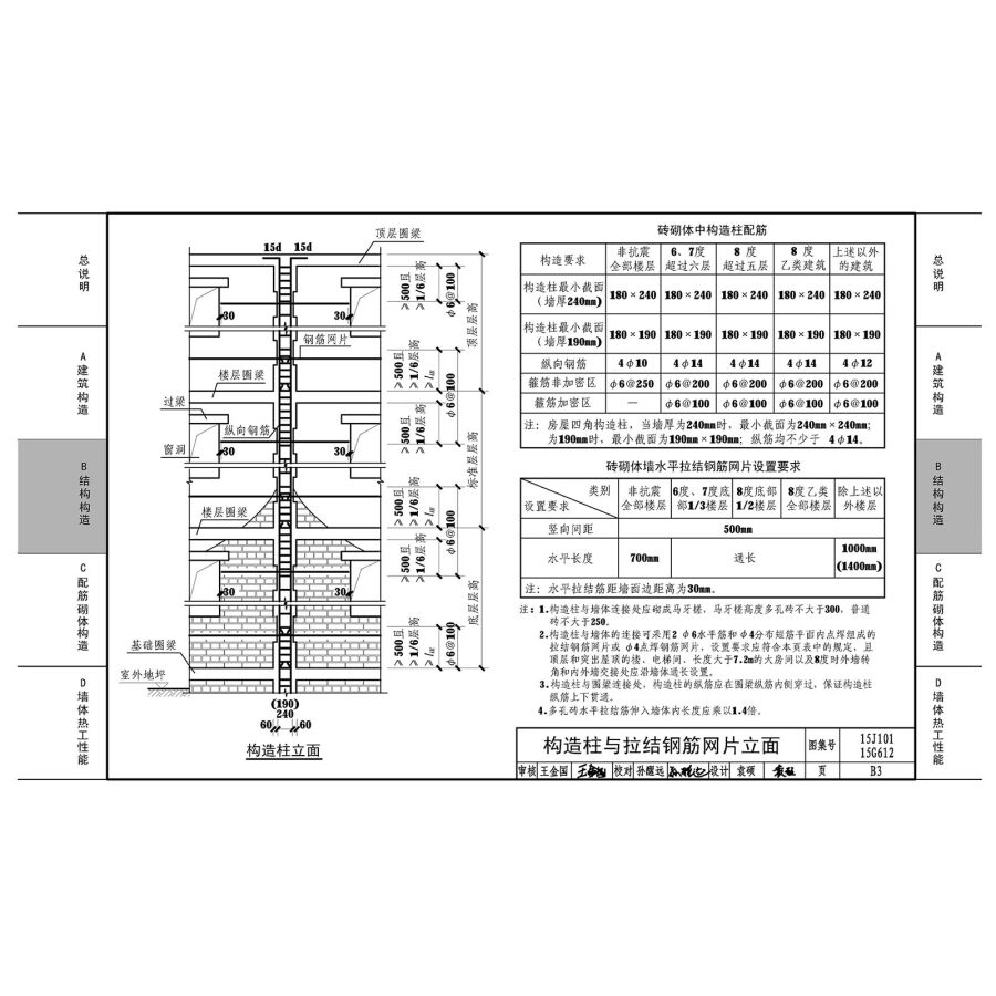 15j101 15g612 砖墙建筑,结构构造