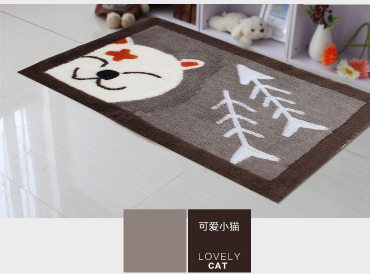 
                                        屋尔美 玄关地垫 沙发地垫 门垫 吸水防滑 橘色典雅 80*120cm                