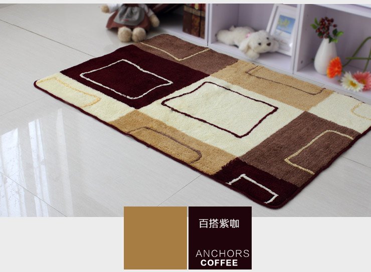 
                                        屋尔美 玄关地垫 沙发地垫 门垫 吸水防滑 橘色典雅 80*120cm                