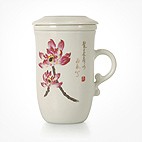 思喜 描金粉彩日用陶瓷办公水杯 茶杯 情侣对杯 满园春色