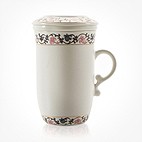 
                                        思喜 800ml景德镇陶瓷 冰裂纹 手绘荷花大容量提梁壶茶具套装JDCJ007 (不含茶盘                