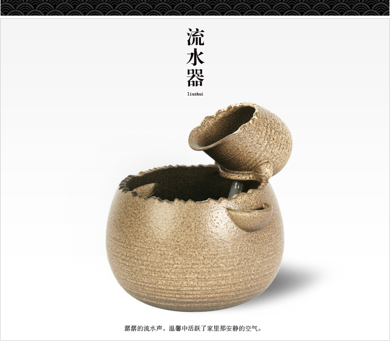 
                                        万仟堂 流水摆件 流水器 陶瓷 装饰 艺术 家装摆件 创意家居 日月同辉贝壳 日月同辉                