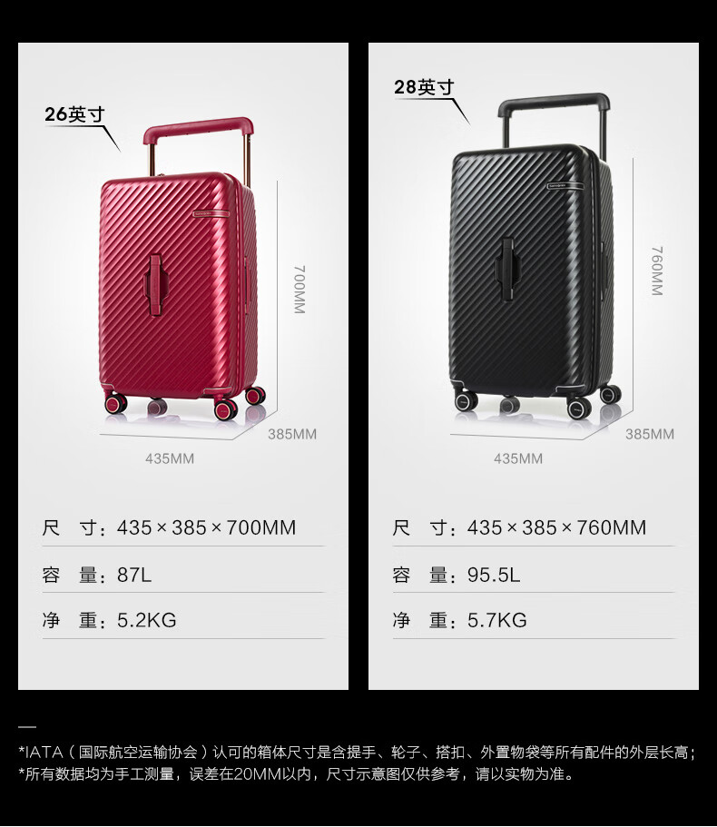 samsonite/新秀丽拉杆箱旅行商务行李箱可登机tsa密码