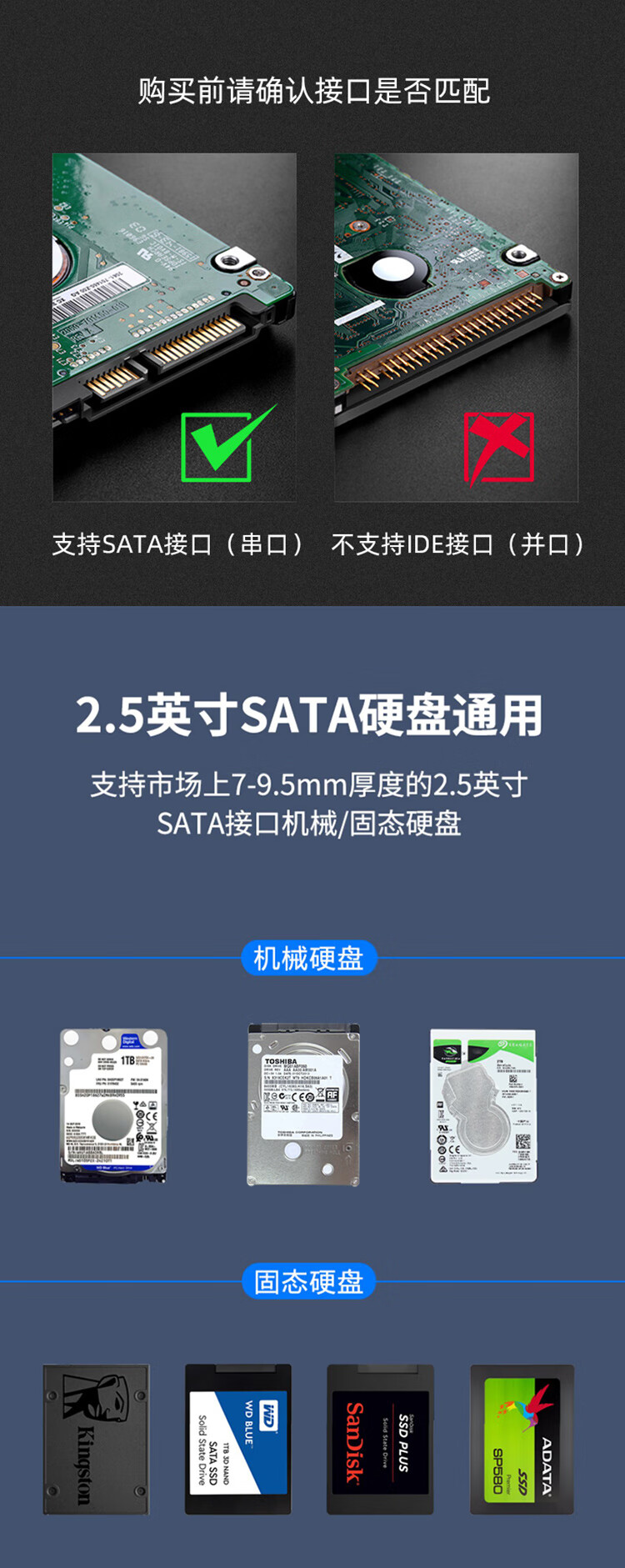 COOL-FISH 移动硬盘盒2.5英寸机械固态透明硬盘盒Type-c台式笔记本改Sata外接盒 【USB3.0透明推拉版】