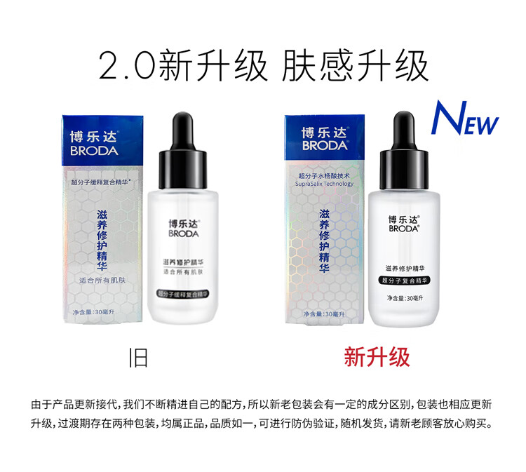 博乐达 水杨酸精华超分子烟酰胺淡印呵护亮肤小奶瓶三七瓶舒缓男女 滋养修护（三七）精华30ml