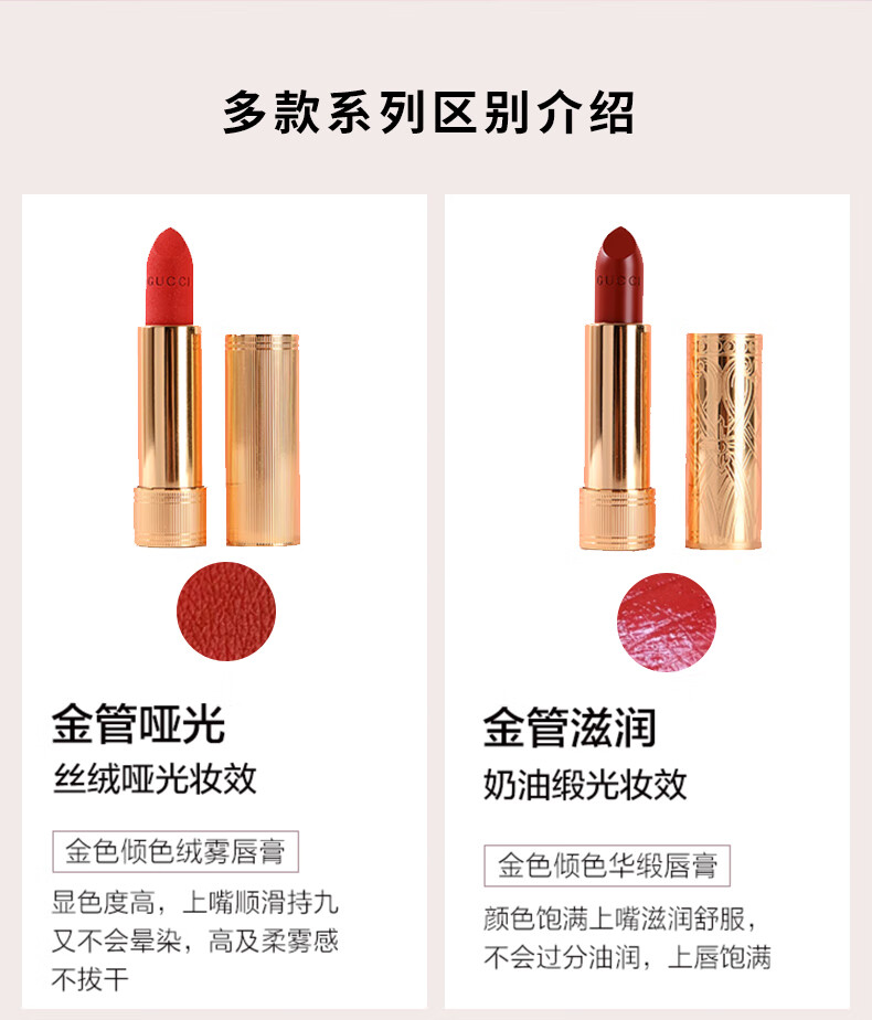 古驰（GUCCI）口红礼盒香水套装化妆品全套送女友老婆 【首购补贴】208 哑光 豆沙色