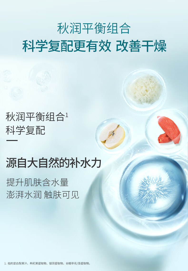 美肤宝补水保湿面霜精华霜锁水滋润润泽肌肤护肤品清爽不油腻男女化妆品 精萃银耳水润保湿霜50ml