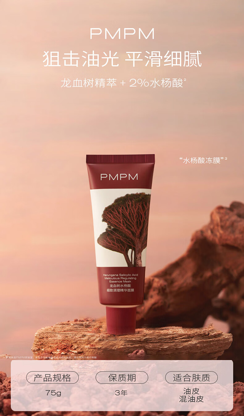 PMPM水杨酸清洁泥膜乳糖酸泥膜补水涂抹面膜清洁毛孔 水杨酸清洁泥膜40g