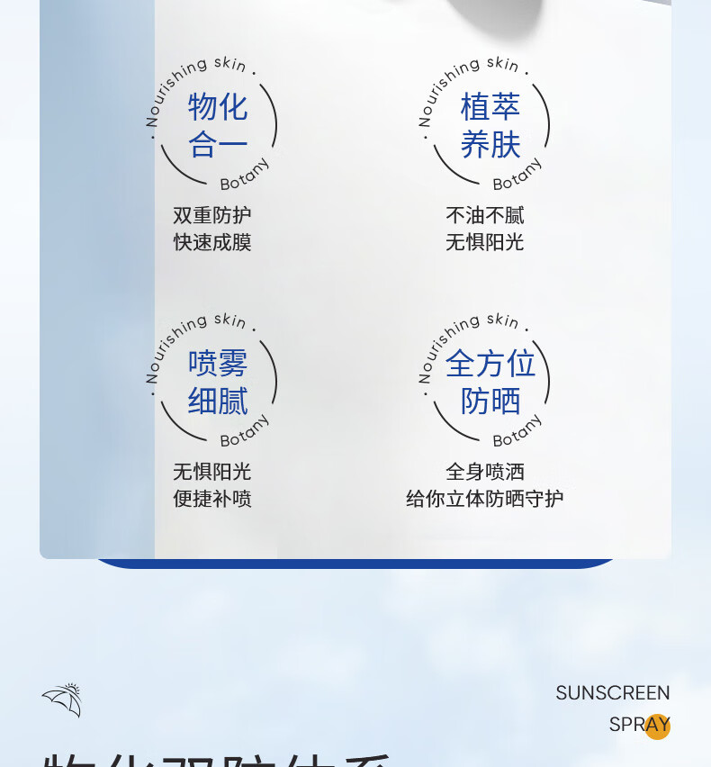 EHD 美萃水润隔离防晒瓶喷雾SPF50PA+++防晒喷雾户外脸部男女全身 69.9/支 防晒喷雾单瓶装*150ml